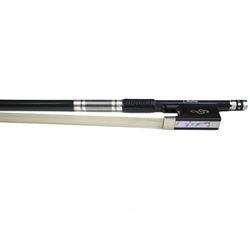 Louis Morino Braided Carbon Fiber Violin Bow - Silver Tip and Mountings - Tight Braid Pattern