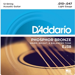 D'Addario EJ15 Phosphor Bronze Acoustic Guitar String Set, Extra Light, 10-47